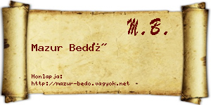 Mazur Bedő névjegykártya